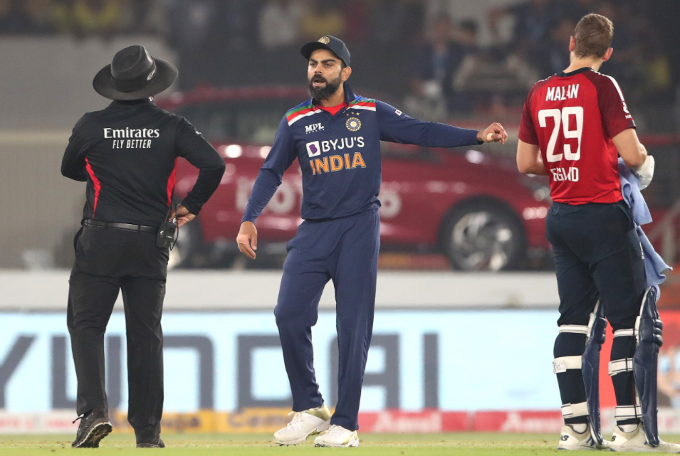 During the series-deciding 5th T20I between India and England, a heated exchange between Virat Kohli and Jos Buttler happened.
