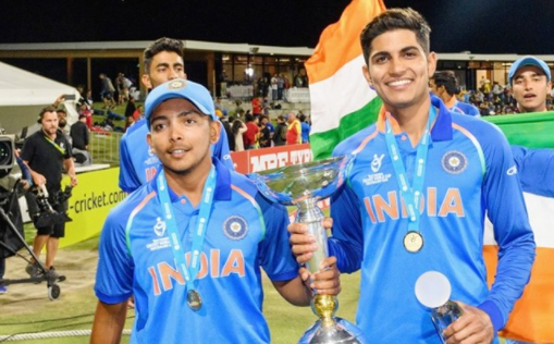 Prithvi Shaw and Shubman Gill with U19 World Cup