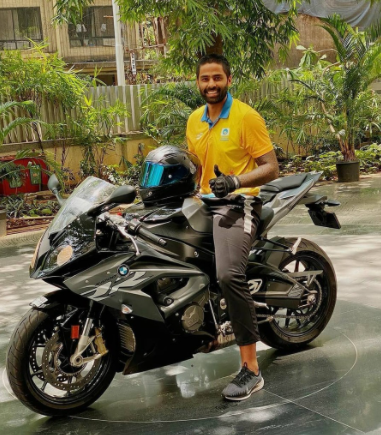 Suryakumar Yadav with his BMW Bike