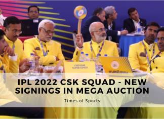 IPL 2022 CSK Squad - New Signings in Mega Auction