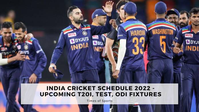 India Cricket Schedule 2022