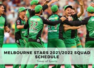 Melbourne Stars 2021/2022 Squad Schedule