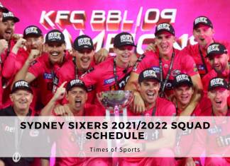 Sydney Sixers 2021/2022 Squad Schedule