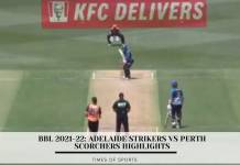 BBL 2021-22 Adelaide Strikers vs Perth Scorchers Highlights