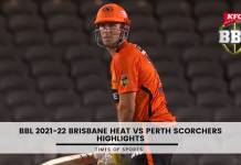 BBL 2021-22 Brisbane Heat vs Perth Scorchers Highlights