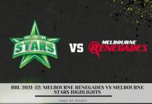 BBL 2021-22 Melbourne Renegades vs Melbourne Stars Highlights
