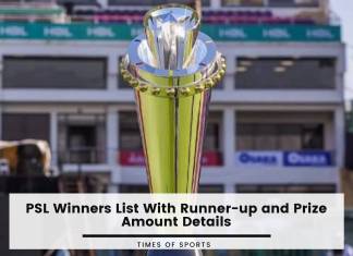 PSL Winners List