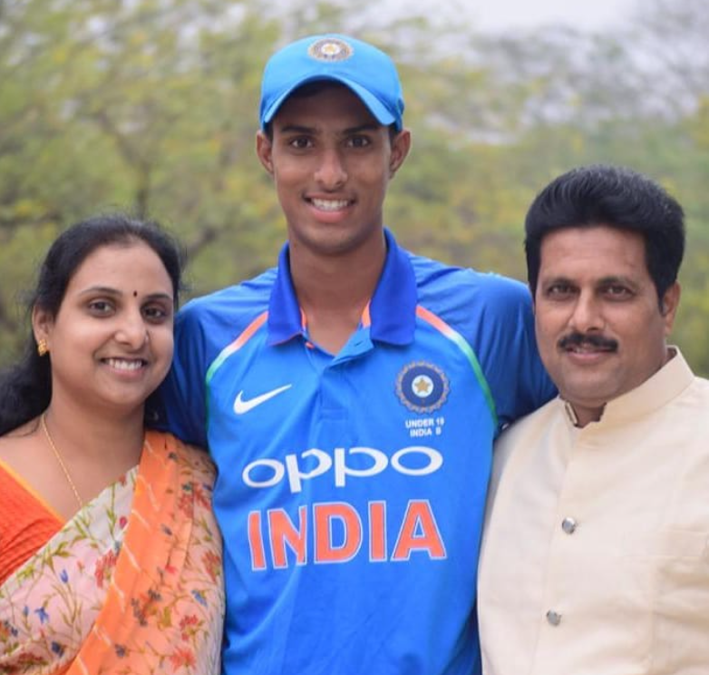 Tilak Varma with his Mother and Father