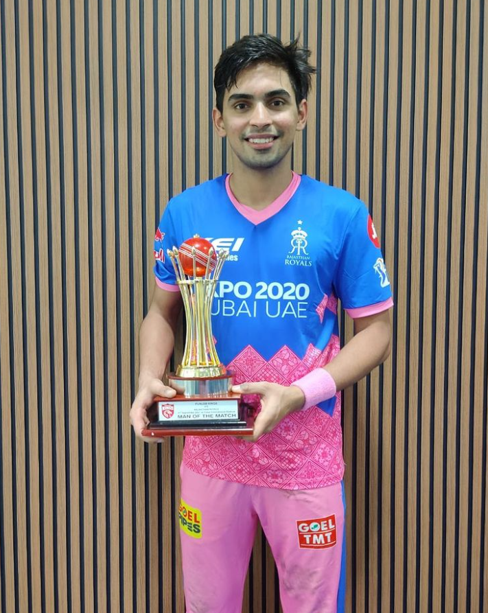 Kartik Tyagi's performance against PBKS in IPL 2021 grabbed him the Man of the Match Award