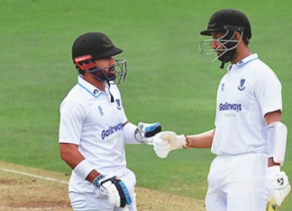 Mohammad Rizwan and Pujara while playing in County Championships for Sussex