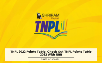 TNPL 2022 Points Table
