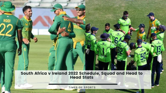 South Africa v Ireland 2022 Schedule