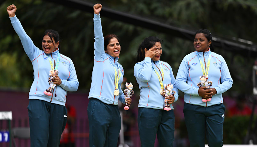 Indian women's fours lawn bowls team