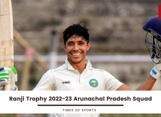Ranji Trophy 2022-23 Arunachal Pradesh Squad