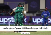 Afghanistan vs Pakistan 2023 Schedule
