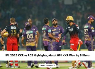 IPL 2023 KKR vs RCB Highlights