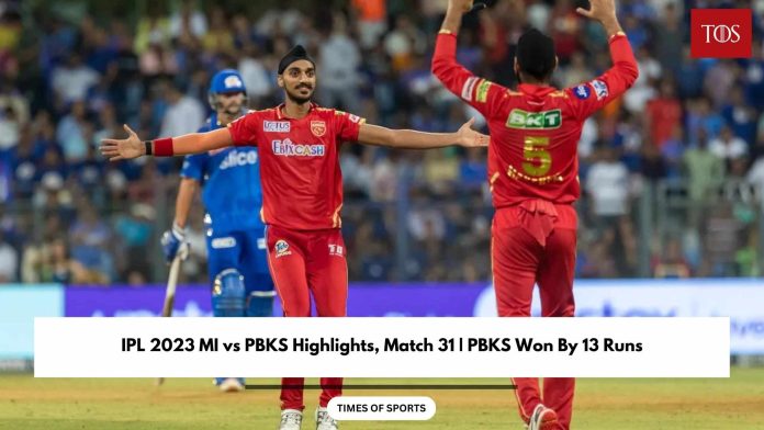 IPL 2023 MI vs PBKS Highlights