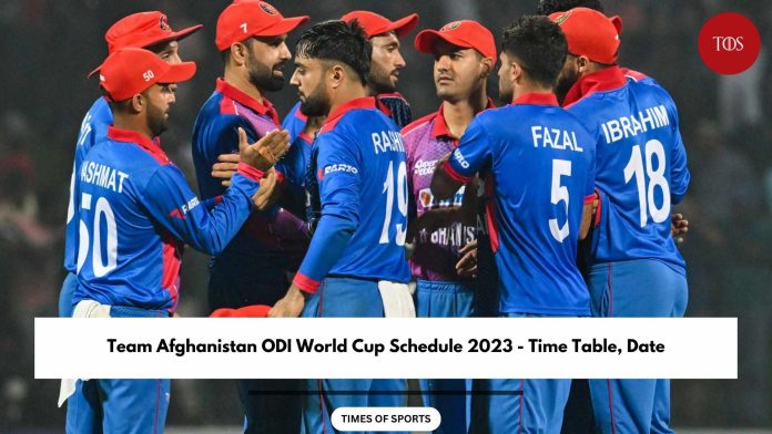 Afghanistan ODI World Cup Schedule 2023