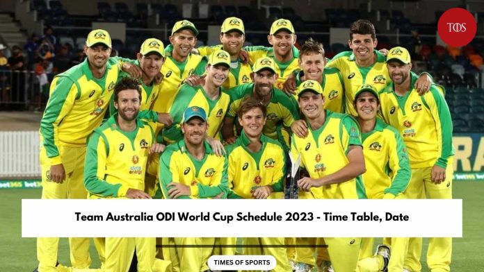 Australia ODI World Cup Schedule 2023