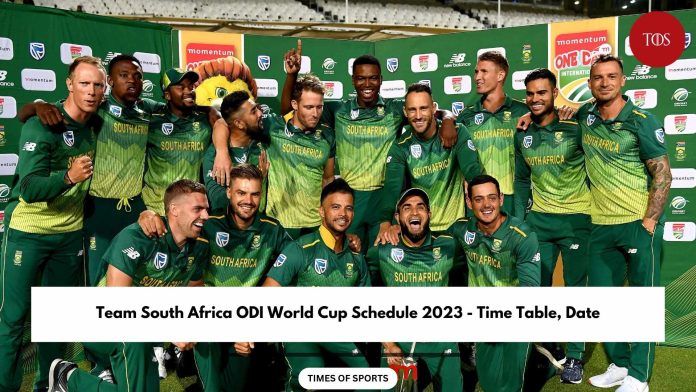 South Africa ODI World Cup Schedule 2023