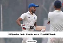 2023 Deodhar Trophy Schedule