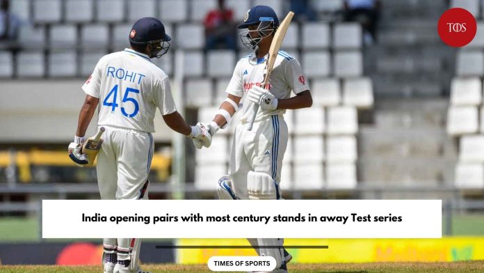 India opening pairs with most century stands in away Test series