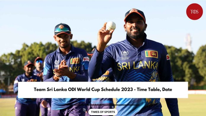 Sri Lanka ODI World Cup Schedule 2023
