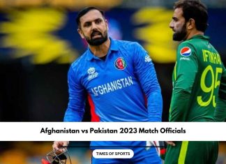 Afghanistan vs Pakistan 2023 Match Officials