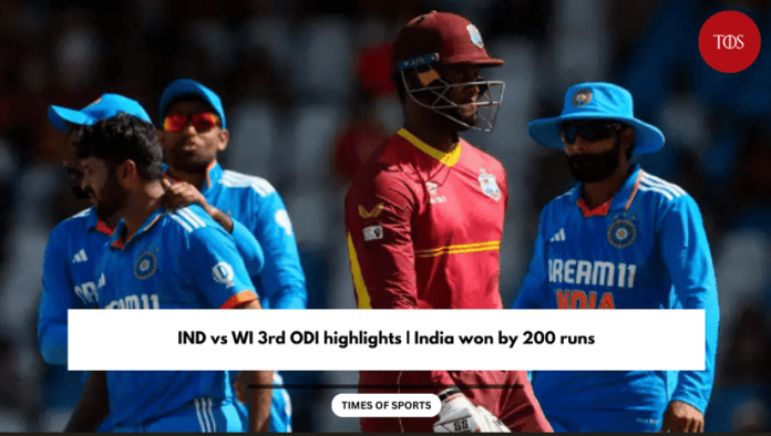 WI tour 2023 IND vs WI 3rd ODI highlights