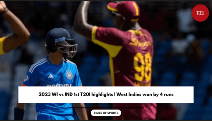 2023 WI vs IND 1st T20I highlights