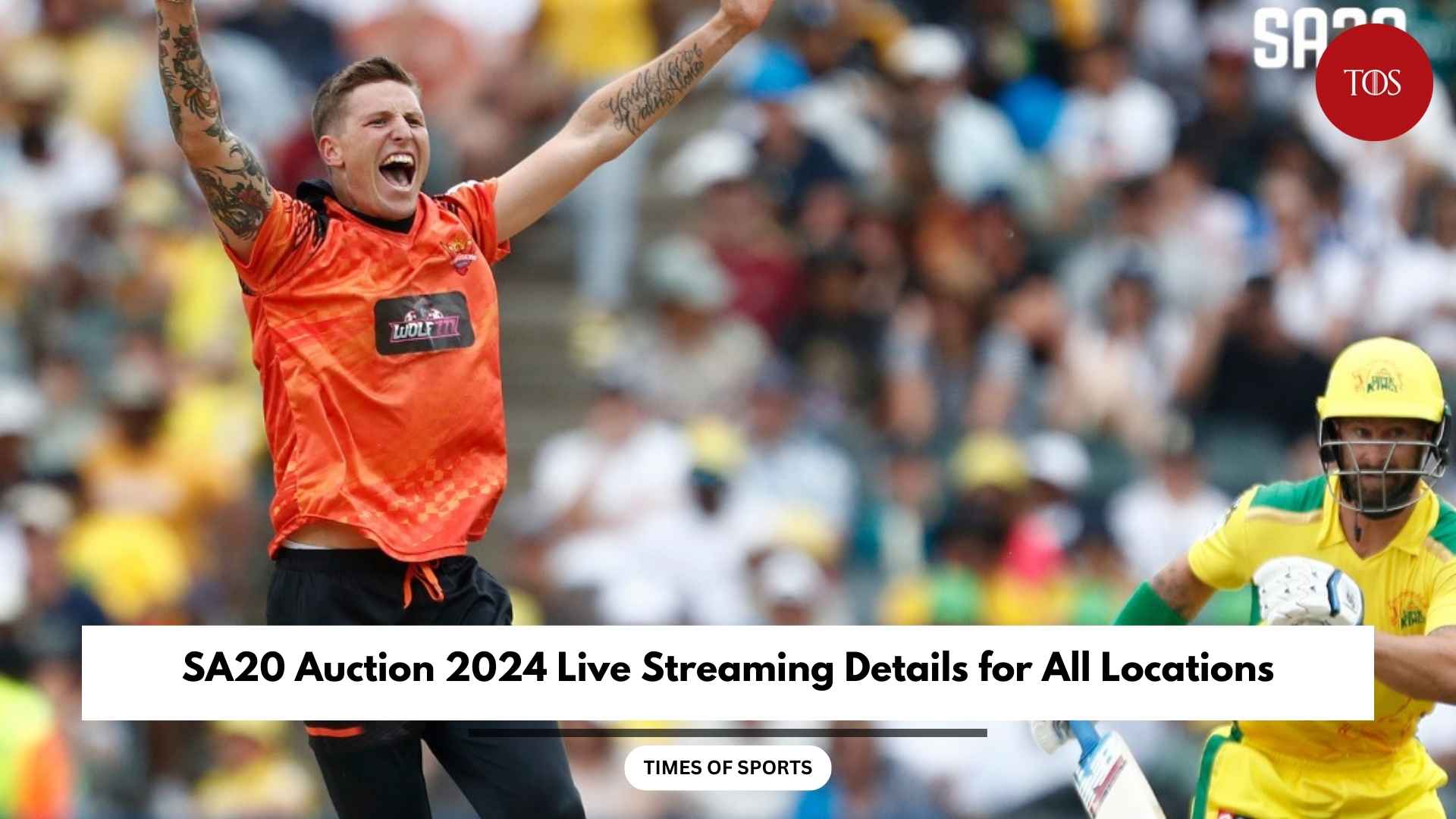 SA20 Auction 2024 Live Streaming Details for All Locations