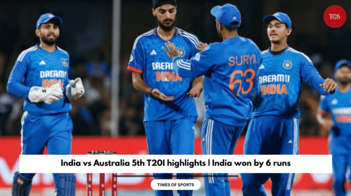 India vs Australia 5th T20I highlights