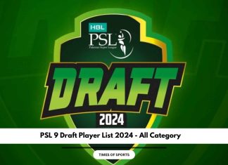 PSL 9 Draft Player List 2024