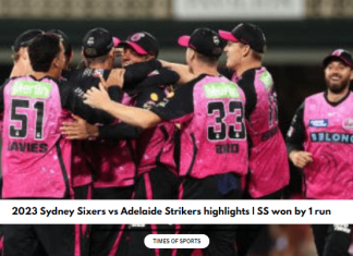 2023 Sydney Sixers vs Adelaide Strikers highlights