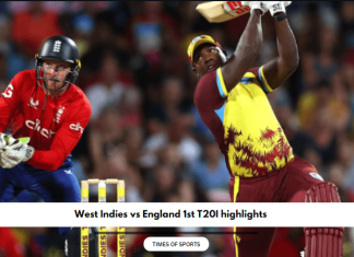2023 West Indies vs England 1st T20I highlights