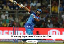 IPL Emerging Player Award Winners