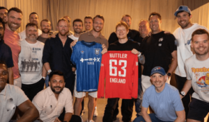 England Cricketers with Ed Sheeran