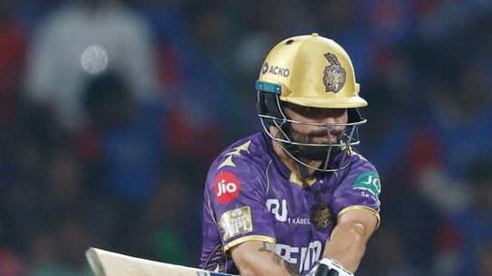 Rinku Singh, Raghuvanshi Rebuilds Innings for Kolkata After Quick Wickets Rinku Singh, Raghuvanshi Rebuilds Innings for Kolkata After Quick Wickets