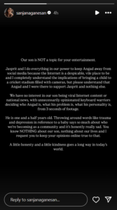 Sanjana Ganesan Statement on Trolls over Angad Bumrah