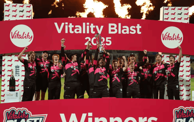 Somerset won their third Vitality Blast trophy by beating Hampshire by 6 wickets.