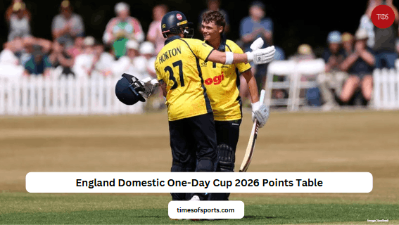 England Domestic One-Day Cup 2026 Points Table & Team Standings